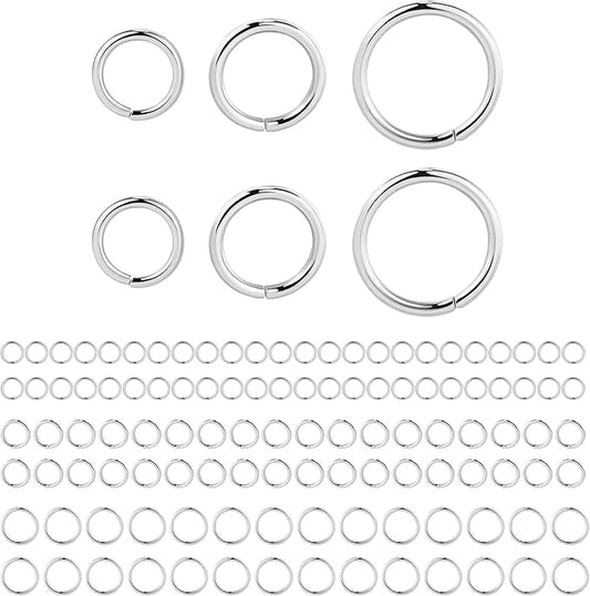 Sterling Silver Jump Rings for Jewelry Making 4mm 5mm 6mm 925 Sterling Silver Open Jump Rings for DIY（60 PCS）