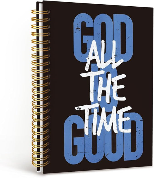 MOFUYU Bible Study Journal,Prayer Journal for Woman,Inspirational Christian Gifts for Women,God is Good All the Time Bible Journaling, Church Notes Notebook, Scripture Hardcover Spiral Notebooks 5.5x8.3 Inch