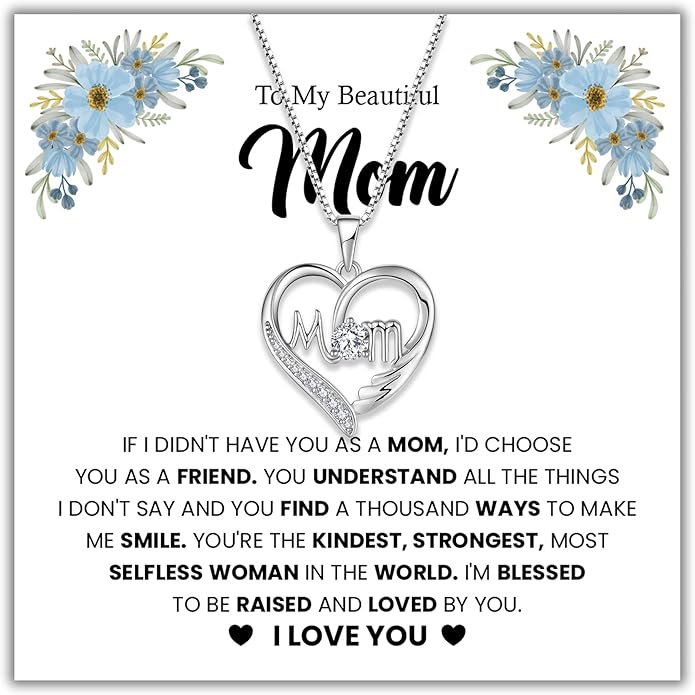 TRYNDI To My Best Mom Necklace for Women - Mom Christmas Gifts from Son, Mothers Day Necklace, Gifts for Birthday, Valentine's Day Jewelry for Mother