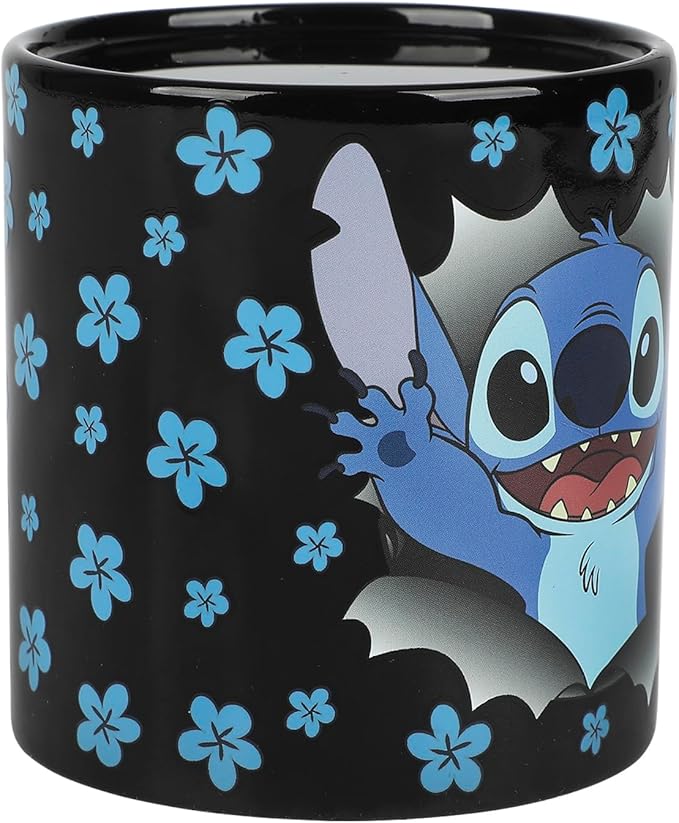 Disney Stitch Breaking Barrier 16 Oz Heat-Reactive Black Ceramic Mug