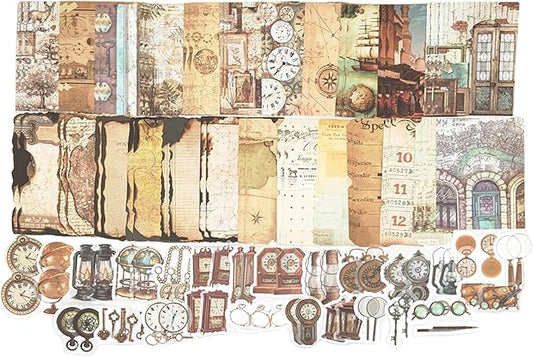 100PCS Vintage Journaling Scrapbooking Supplies Ephemera Pack for Junk Journal Bullet Journals Planners Decoupage Paper Scrapbook Stickers Aesthetic Cottagecore Collage Craft Album (Adventure Tours)