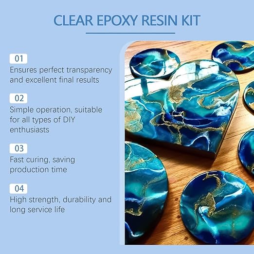 Epoxy Resin Kits 2X3oz,Clear Epoxy Resin - Anti-Yellowing Self-Leveling Hardener High-Gloss for Repair Jewelry Craft Art