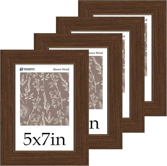 Picture Frame 4 Pack - Solid Wood Poster Photo Frame - Woodgrain Series - Room, Office, Gallery, Studio Display - Wall Hanging