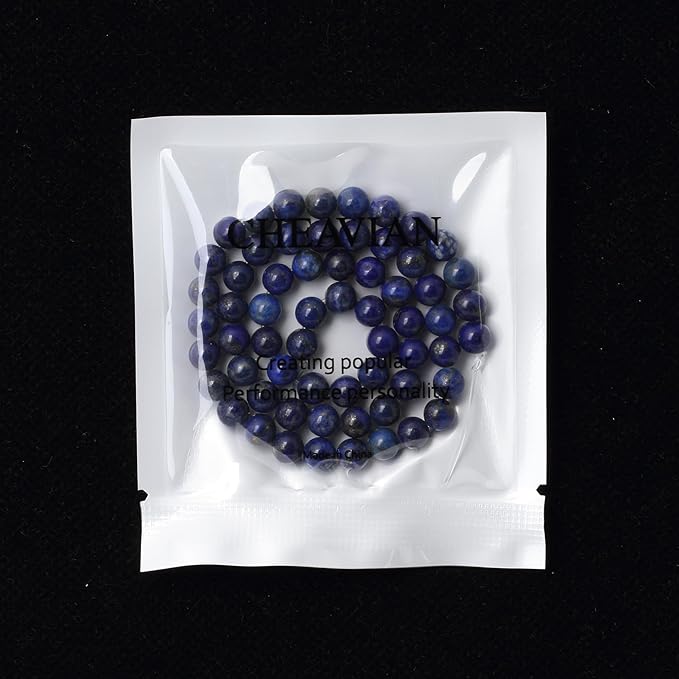 60PCS 6mm Natural Lapis Lazuli Gemstone Round Loose Beads for Jewelry Making DIY Findings 1 Strand 15"