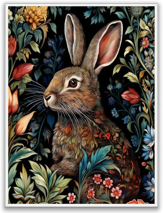 William Morris Poster Bunny Rabbit Art William Morris Prints Exhibition Print Posters Vintage Wall Art Textiles Wall Art for Living Room Bedroom 12x16in Unframed poster