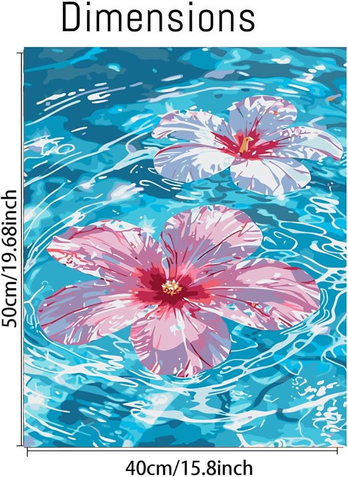 CSZPPQAF Paint by Numbers Kit for Adults Beginner, Sea Landscape Flower Paint by Number Kits on Canvas, DIY Easy Acrylic Watercolor Oil Painting by Numbers for Home Wall Decor 16X20inch