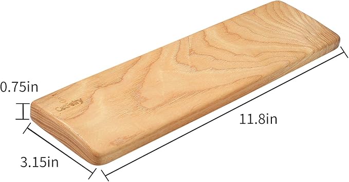 Wooden Keyboard Wrist Rest, Keyboard Wooden Palm Rest，Keyboard Wrist Rest Pad, Solid Wood Mouse Pad Wrist Guard, Ash Wood Wrist Rest, Wrist Pad for Keyboard, (Fraxinus Excelsior,11.8in)