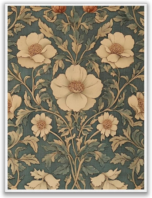 William Morris Wall Art,Floral Pattern Vintage Poster Wall Decor,Vintage Wall Art Vintage Canvas Poster William Morris Floral Art Minimalist Decor for Home Office Living Room 16x24in Unframed poster
