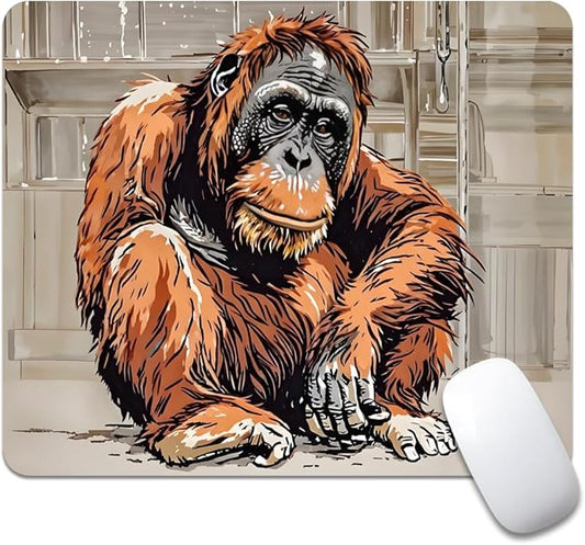 Orangutan Texture Mouse pad, Square Waterproof and Anti Slip Mouse pad for Office laptops