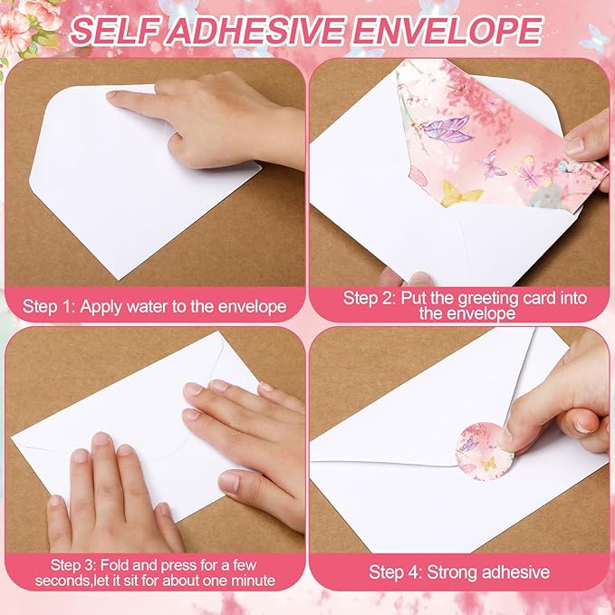 100 Pcs Butterfly Cards with Envelopes 4x6, Blank Note Cards and Envelopes Ideal Stationary Set for Spring Summer Easter, Assorted Butterfly Designs
