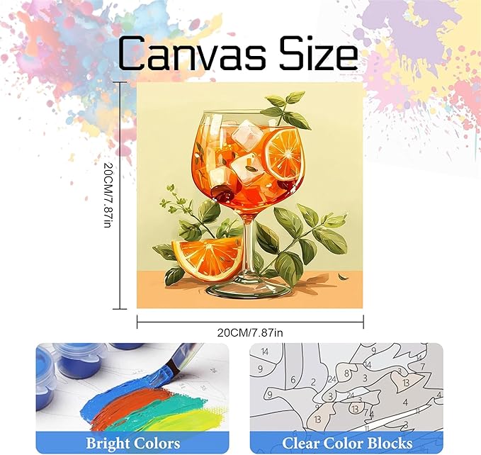 3 Pcs Wooden Framed Goblet Paint by Number for Adults,DIY Red Wine Glass Painting Kits for Adult,Color by Numbers Acrylic,Paint by Number Canvas Crafts Watercolor for Beginner Home Decor.(Beverages)