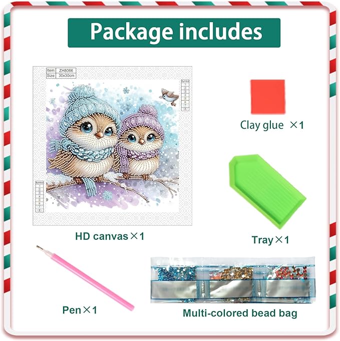 Tontut Diamond Painting Kit for Adult Beginners, Owl 5D Special Diamond DIY Crystal Rhinestone Crafts for Home Wall Decoration