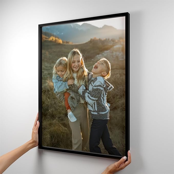 Mixtiles Official Custom Photo Tiles - Magnetic Wall Frames - Adhesive Sticker, no Nails - Personalized Printed Photos - Various Sizes and Frames - 20x27-1-Tile - Normal Black