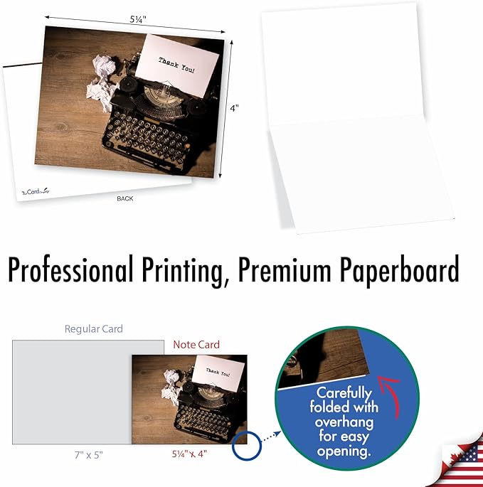 The Best Card Company - 10 Fun Cards for All Occasions for Men and Women (4 x 5.12 Inch) - Boxed Assorted Notecard Set, Blank Inside - Manual Thanks M3968