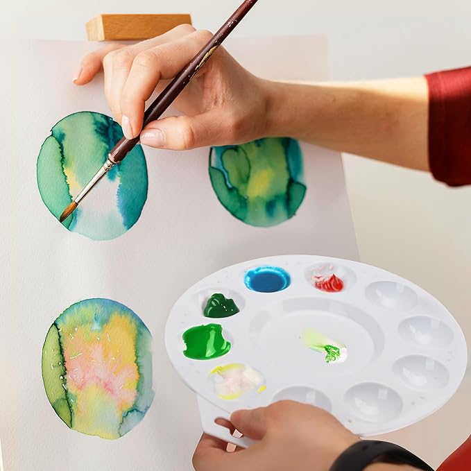 Paint Tray Palettes, Plastic Paint Pallets with Hanging Hole for Kids or Students to Paints on School Project, Art Class or Have a Birthday Painting Party -12pcs