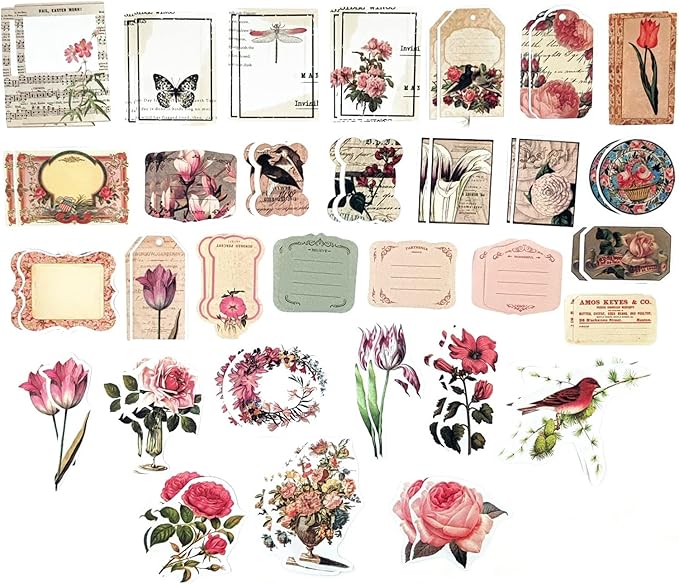 200PCS Vintage Scrapbooking Supplies Kit for Journaling, Scrapbook Sticker Paper Pack for for Bullet Journals Junk Journal Planners Aesthetic Cottagecore Room Decor Wall Art Collage Album