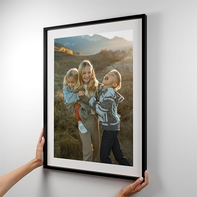Mixtiles Official - Custom Photo Tiles - Magnetic Wall Frames - Adhesive Sticker, no Nails - Personalized Printed Photos - Various Sizes and Frames - 20x27-1-Tile - Border Black