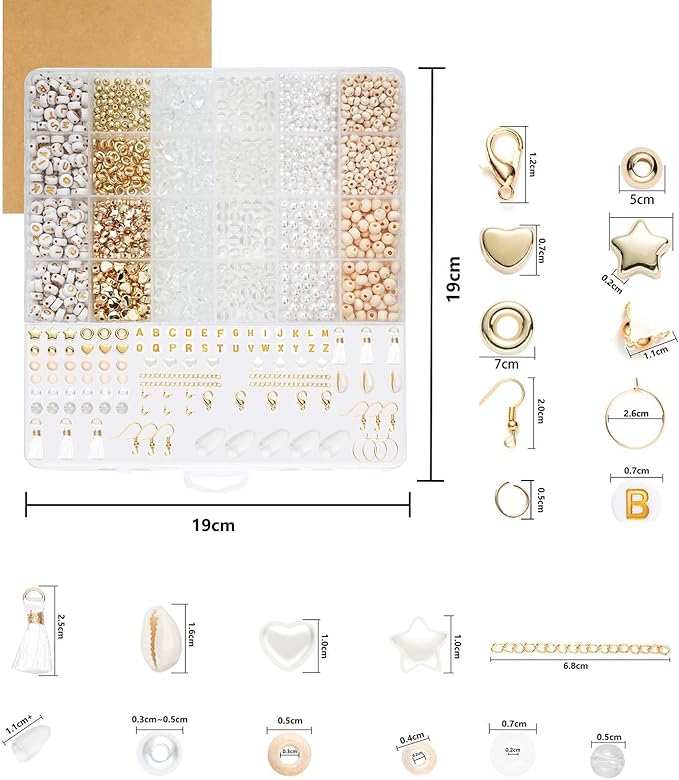 Xylise Jewelry Making Supplies Kit Natural Stone Beads for Irregular Natural Stone with for DIY Craft Bracelet Necklace Earrings for Adults (Transparent)