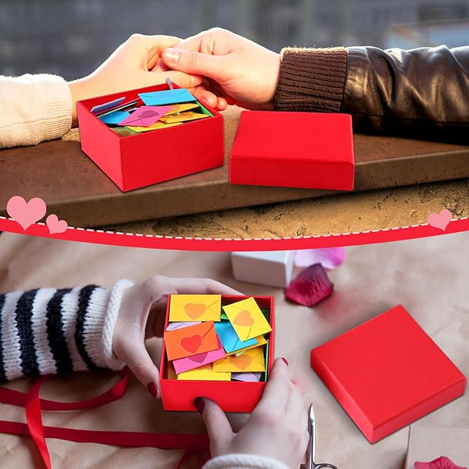60 Set Mini Love Notes for Him Her with Envelope Valentines Day Gift Card Holder Mini Card with Envelope Long-Distance Relationship Gift for Him Her(1.8 x 1.2 Inch,Love Heart,Assorted Colors)
