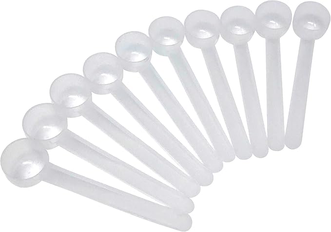 2 Tsp (2/3 Tbsp | 10 mL) Long Handle Rounded Scoop for Coffee, Protein Powder, Pet Food, Spices, Grains, Dry Goods – Food-Grade BPA-Free Plastic Measuring Spoon (Pack of 10)