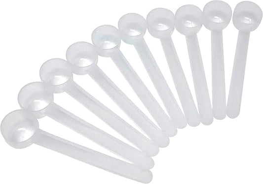 2 Tsp (2/3 Tbsp | 10 mL) Long Handle Rounded Scoop for Coffee, Protein Powder, Pet Food, Spices, Grains, Dry Goods – Food-Grade BPA-Free Plastic Measuring Spoon (Pack of 10)