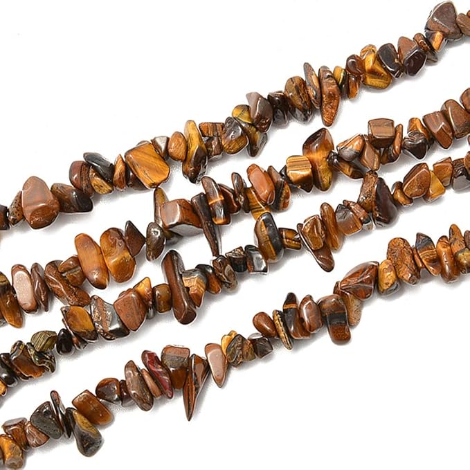 Gemstone Chips Natural Yellow Tiger Eye 3-5mm Healing Crystals Waist Bracelets Necklace Kit Irregular Stone DIY Crafts Design Jewelry Making Approxi 32 inch