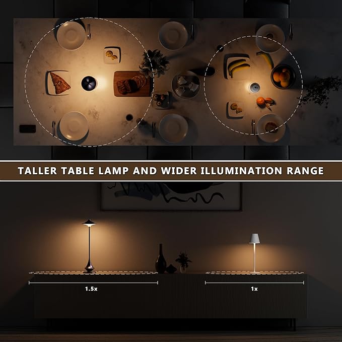 Modern Minimalist Cordless Table Lamp,Rechargeable,Aluminum Alloy Body for Living Room/Bedroom/Kitchen/Outside(Nebula Purple 1 Pack)