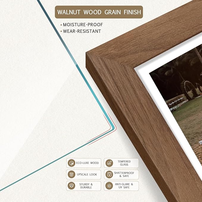 Picture Frame 4 Pack - Solid Wood Poster Photo Frame - Woodgrain Series - Room, Office, Gallery, Studio Display - Wall Hanging