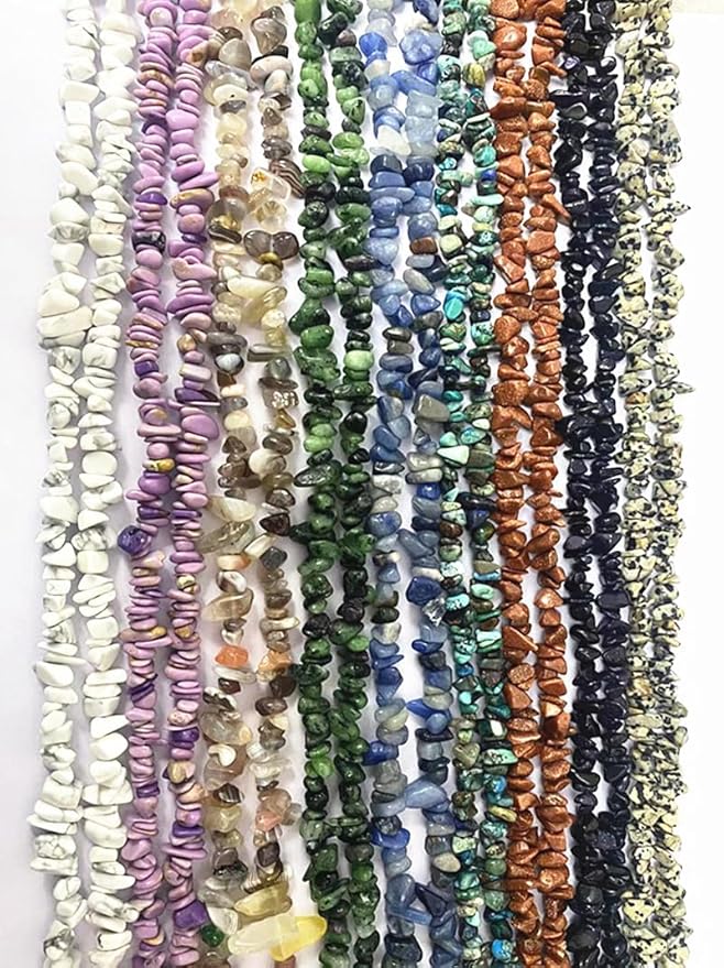 Gemstone Chips Natural Amethyst 3-5mm Healing Crystals Waist Bracelets Necklace Kit Irregular Stone DIY Crafts Design Jewelry Making Approxi 32 inch