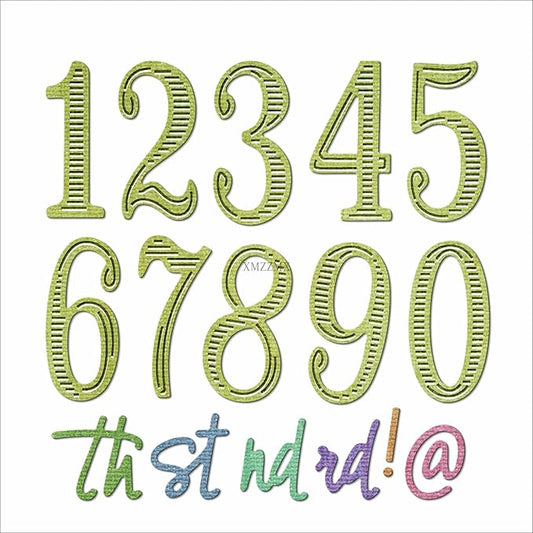 Number 0~9 Arabic Numeric Metal Cutting Dies for Card Making, Paper Embossing Die Cuts Kit Templates, Storage Pockets Supplies, Photo Frame Album DIY Scrapbooking Stencils Sets