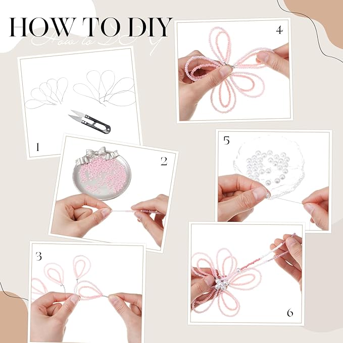 Luinabio 12080 Pcs 3mm Glass Seed Beads for Jewelry Bracelet Making Kit DIY Beaded Big Bloom 24 Colors 3mm Glass Bead and 4mm 8mm White Pearl Beads Set with Beading Needles Elastic Strings Scissors
