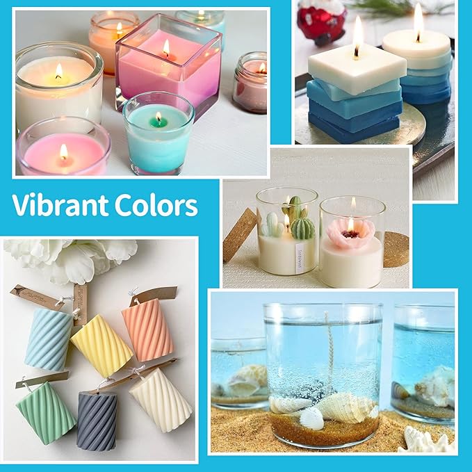 YRYM HT Candle Color Dye for Soy Wax, Safe and Natural- 34 Popular Colors for Candle Making - 8.5oz