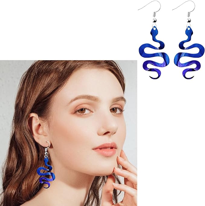 shining queen 103Pcs Snake Shape Resin Earring Mold Silicone Resin Jewelry Molds 3 Pair Epoxy Resin Casting Molds for Women Earring Crafts Including 100 Earring Accessories DIY Necklace Pendant
