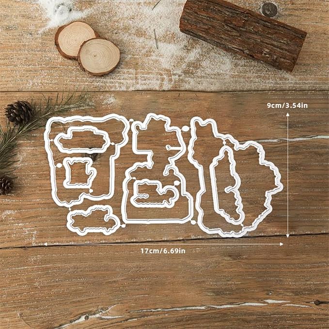 Christmas Tree Sofa Fireplace Stamps and Cutting Dies for Card Making DIY Transparent Silicone Clear Stamp and Metal Die Cuts Sets for Scrapbooking Paper Greeting Cards Decor Seals Craft Supplies
