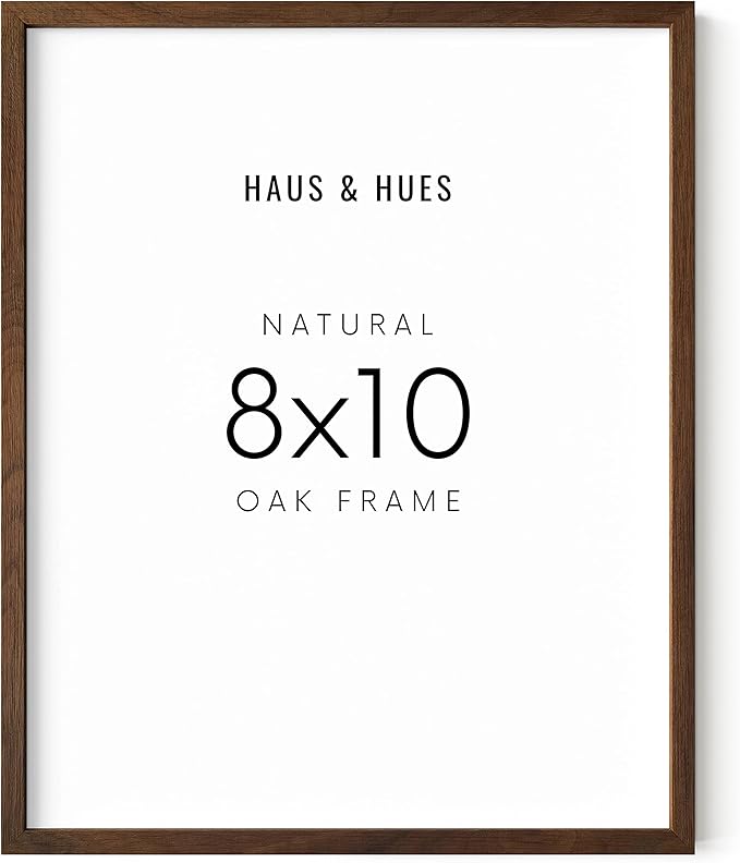 HAUS AND HUES Walnut 8x10 Picture Frame - Rustic Natural Wood Wall Art Display - Brown 8x10 Photo Frame for Art Prints, Photos, Posters - Ready-to-Hang Vertically & Horizontally