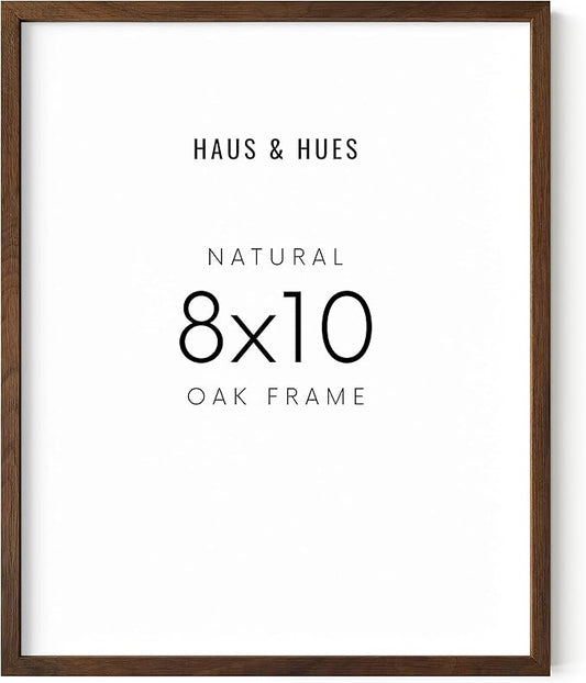 HAUS AND HUES Walnut 8x10 Picture Frame - Rustic Natural Wood Wall Art Display - Brown 8x10 Photo Frame for Art Prints, Photos, Posters - Ready-to-Hang Vertically & Horizontally