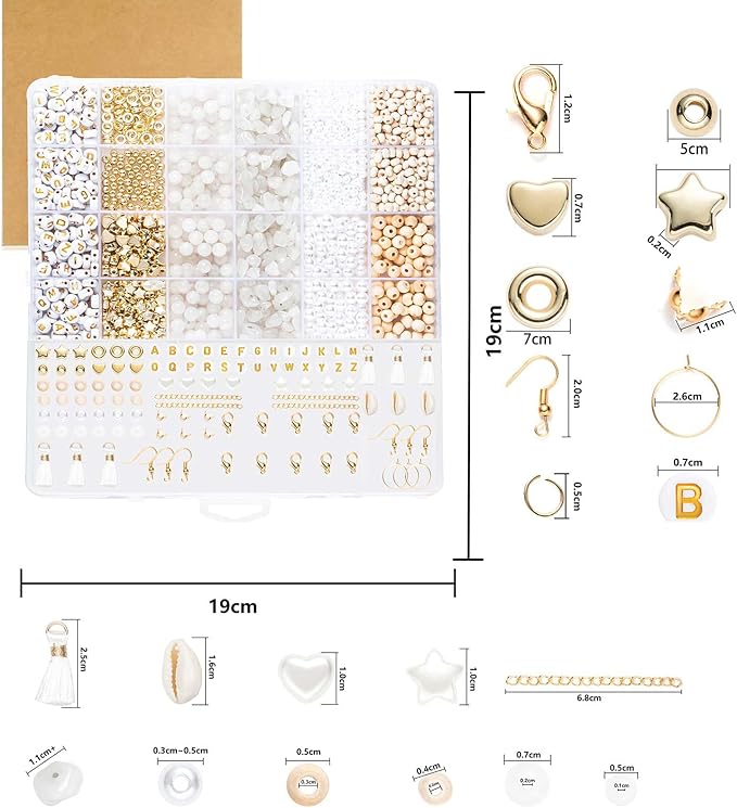 Xylise Jewelry Making Supplies Kit Natural Stone Beads for Irregular Natural Stone with for DIY Craft Bracelet Necklace Earrings for Adults (White Jade)