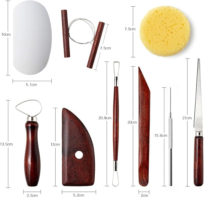 Langqun Clay Sculpting Tools,23Pcs Pottery Tools Kit, Polymer Clay Tools,Pottery Ribs, Air Dry Clay Tools for Sculpting, Modeling, Carving, Modeling