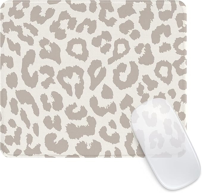 Seorsok Grey Leopard Mouse Pad, Mouse Mat Square Waterproof Mouse Pad Non-Slip Rubber Base Mouse Pads for Office Laptop,9.5"x7.8"x0.12" Inch