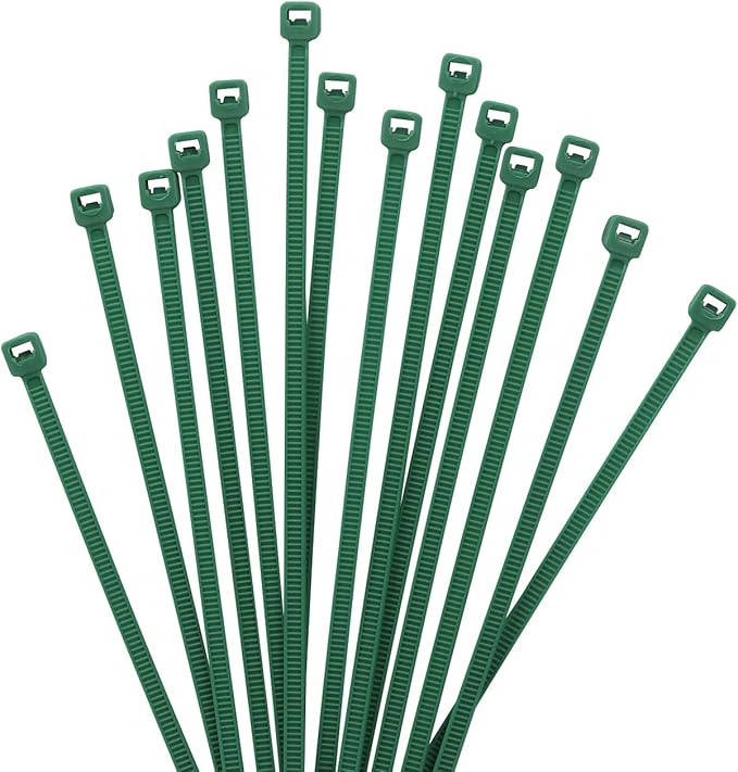 XINGO 1000 PCS 8 inch Garden Green Cable Zip Ties, 18lb Strength, Small Tie Wraps Self-Locking Nylon Zip Ties for Indoor and Outdoor Use (Dark Green)