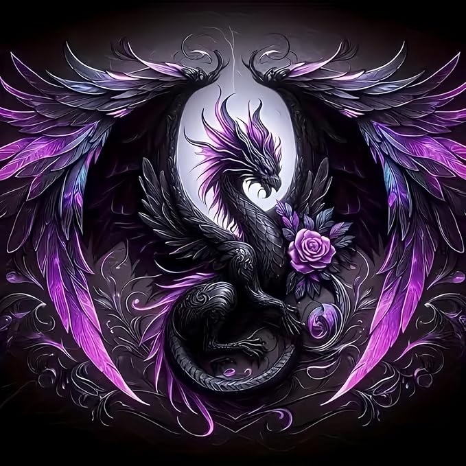 Acelii 5D Dragon Diamond Art Kits for Adults Beginners,Dragon DIY Full Round Drill Diamond Painting Kits, Paint by Diamonds Dots Gem Art Easy,Home Wall Decor 14X14 Inch
