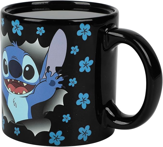 Disney Stitch Breaking Barrier 16 Oz Heat-Reactive Black Ceramic Mug