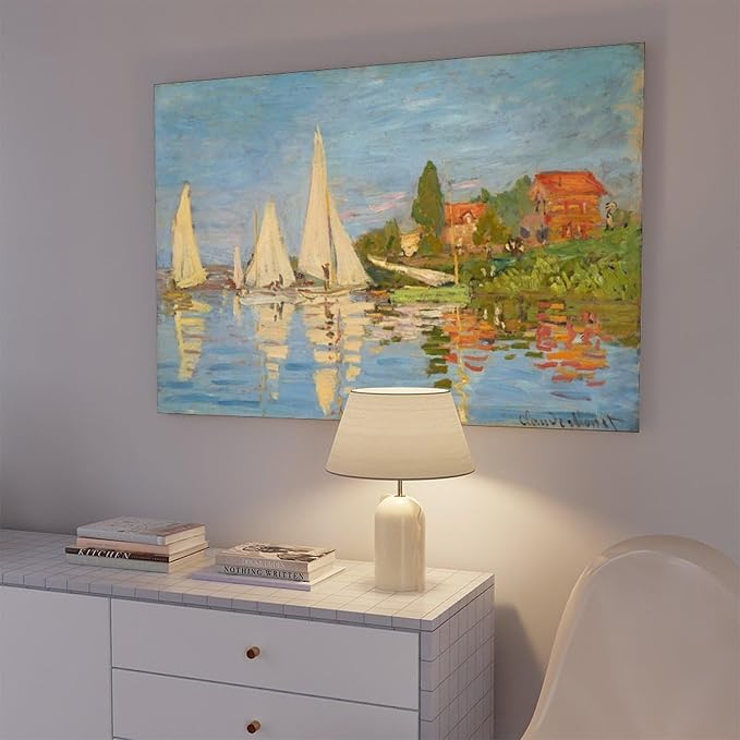 CFIOZYOS 40+ Monet Famous Print Posters Regatta at Argenteuil by Claude Monet Impressionism Canvas Poster Wall Art Print Bedroom Decor Office Room Kitchen Decor Gift Frame 12×18inch(30×45cm)