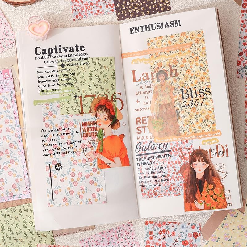Vintage Scrapbook Background Paper for Scrapbooking, 360 Sheets Scrap Booking Supples Kit, Decorative Paper for Junk Journal Supplies, Collage, Journaling, DIY Crafts Arts, Card Making - Image 3