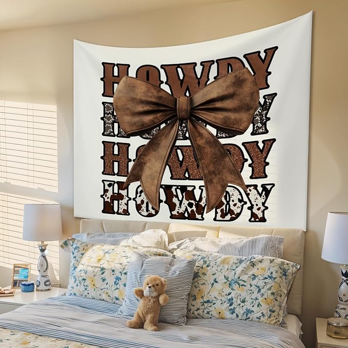 STHTTSW Howdy Tapestry, Western Decor Tapestries Wall Blanket, Cowgirl Room Wall Hanging Decor for Teen Girl Women College Dorm Apartment Home Bedroom, 50x60 Inch