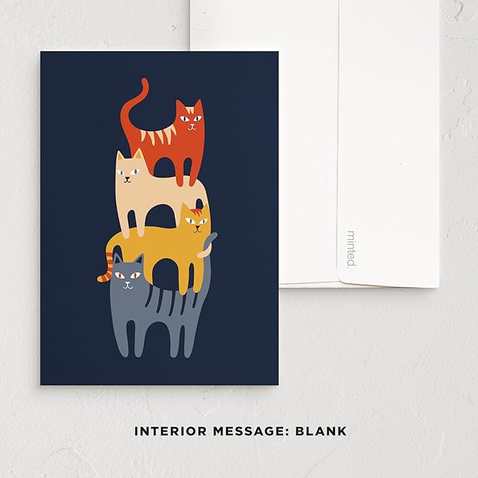 Minted Pets Greeting Cards Pack, Set of 5, Blank Note Cards with Envelopes, Chic, Stylish & Curated Folded Blank Stationery Cards with Envelopes, Inspired Designs, Designed by Independent Artists
