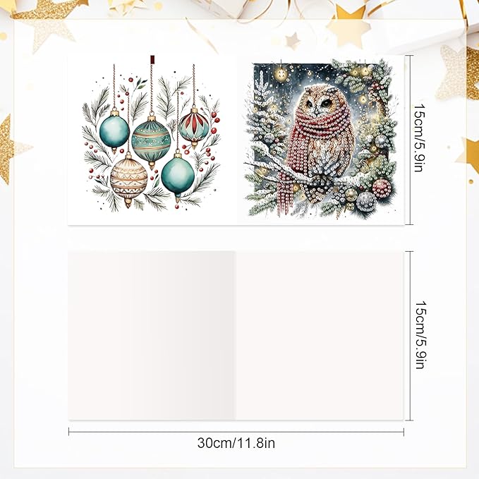 Diamond Painting Greeting Card Kit, Special Shaped Diamonds Painting, DIY Handcraft for Relatives and Friends with Wishes,Unique Design Crafting for Birthday or Holiday Cards