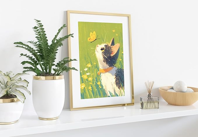 Paint by Numbers Kit for Adults Beginner,Butterfly Cat Wildflowers Easy Paint by Number Kits Canvas Without Framed,DIY Acrylic Oil Painting Adults Paint by Numbers Kits for Home Decor 16x20 Inch