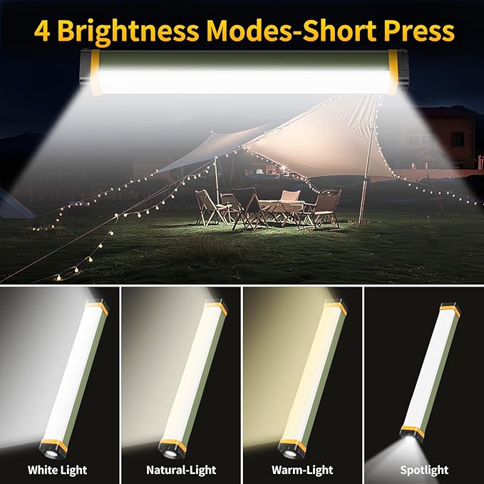 Rechargeable Magnetic Work Light, LETOUR 7000LUSB Rechargeable LED Camping Light, Multifunctional Camping Flashlight, Portable Waterproof Hanging Magnetic Lights for Hiking, Home, Outdoor