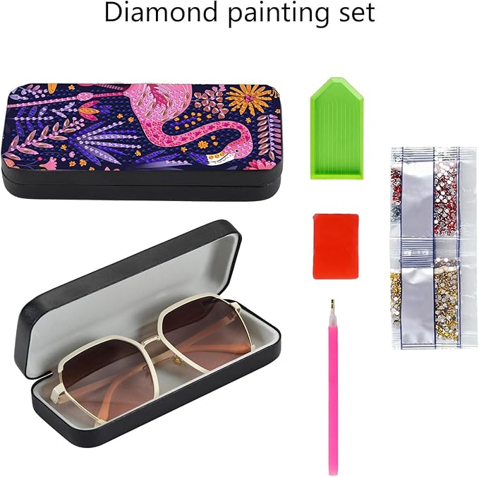 Leatrice 5d Diamond Art Kits for Adults Small Diamond Painting Kit Gem Art Paint by Diamonds Dots Eyeglasses Case DIY for Beginner Women